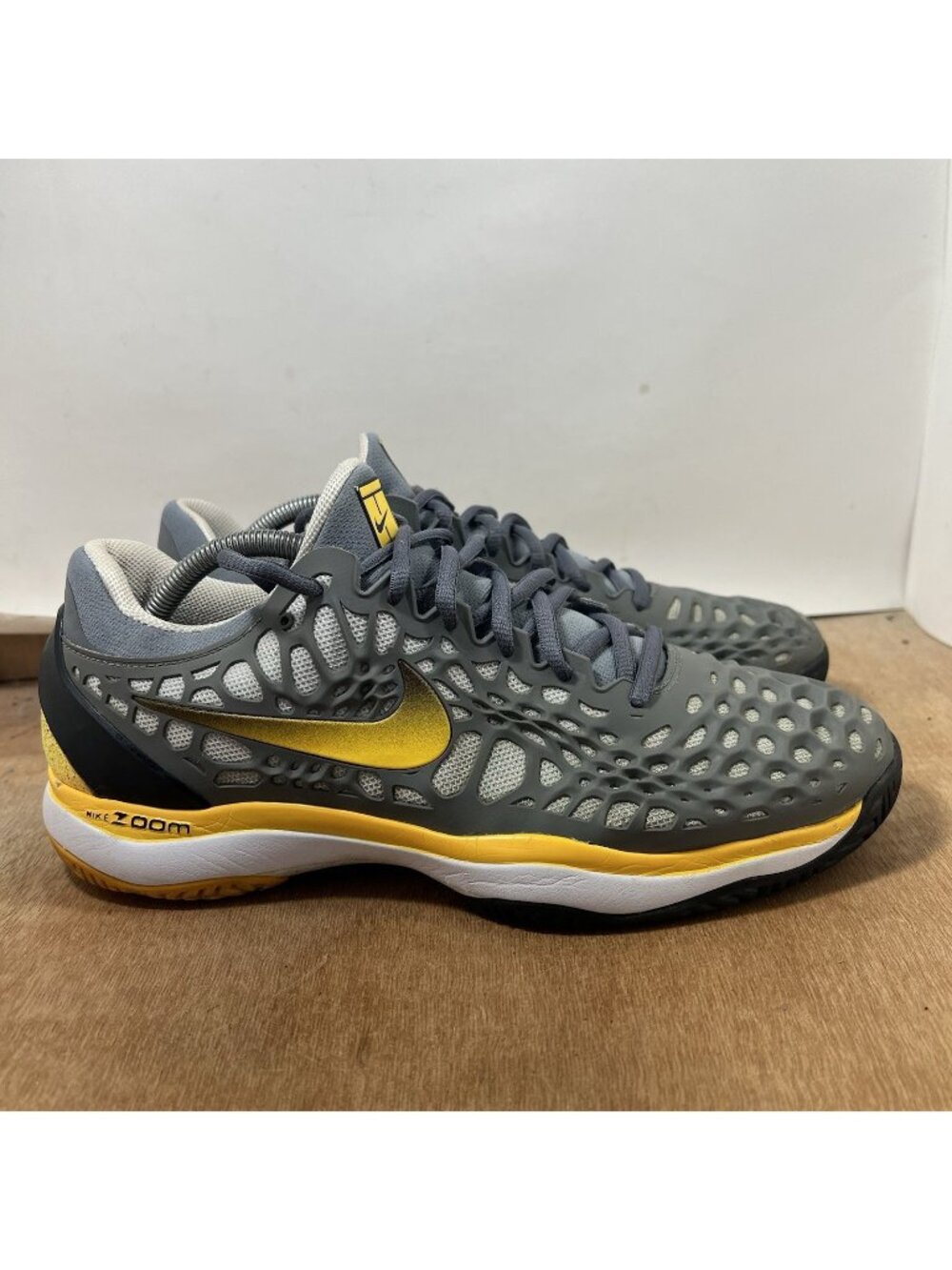 Nike Air Zoom Cage 3 Men Sz 11 Grey/ Orange (918193-003) Tennis Pickleball Shoes
